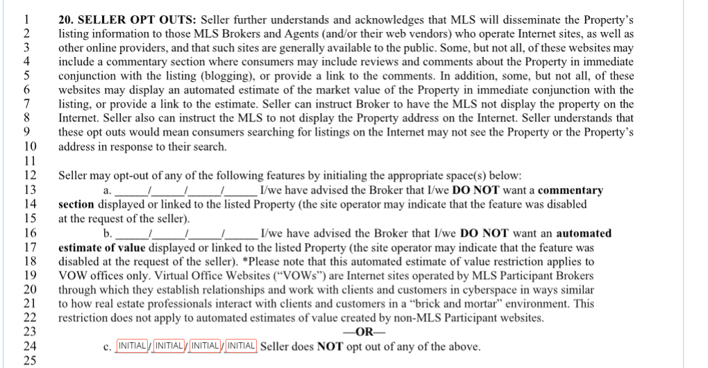Listing Agreement - Signatures