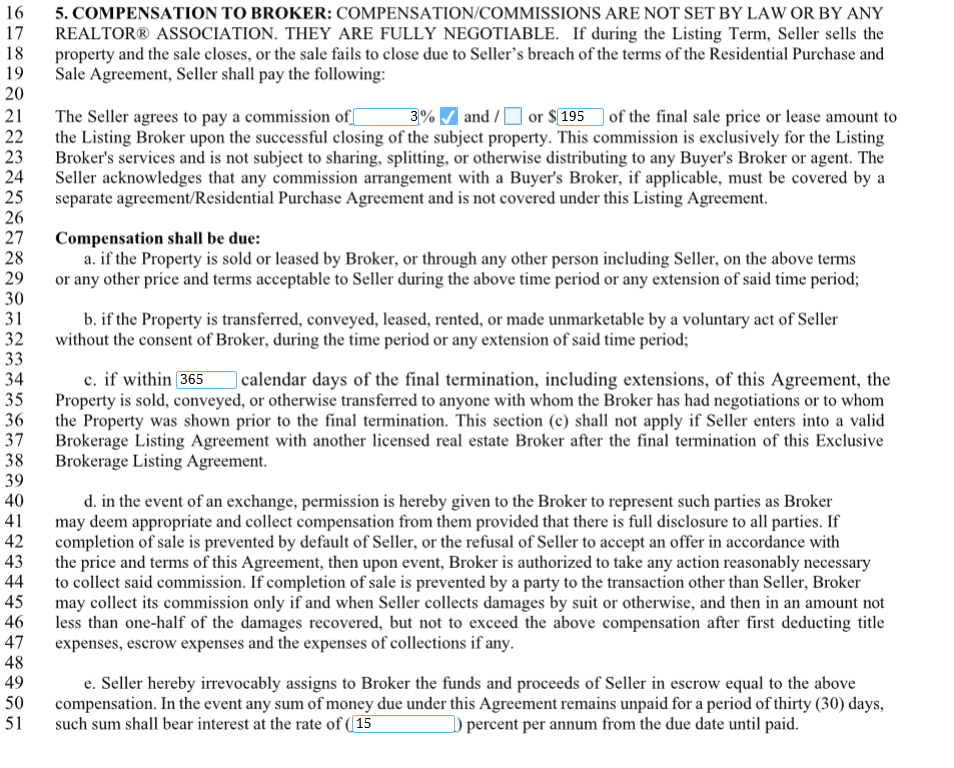 Listing Agreement - Office Exclusive CSL