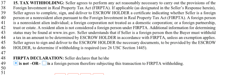 Listing Agreement - Acceptable Financing