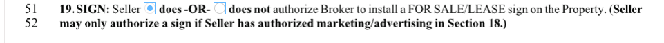 Listing Agreement - Exclusions