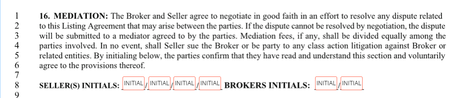 Listing Agreement - Commission Total