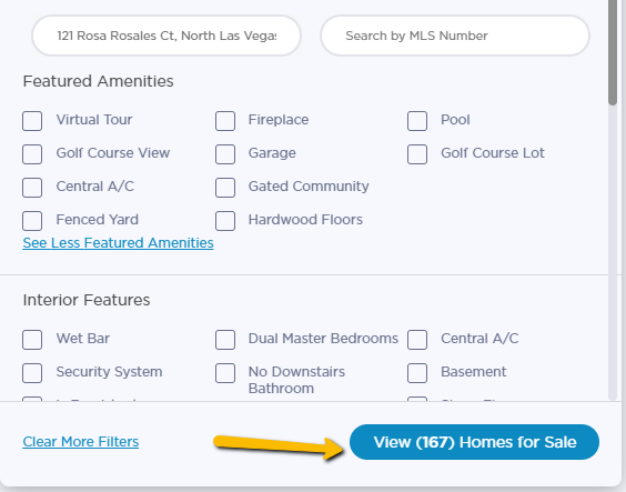 More Filters with Active selection