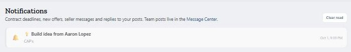 Notifications: deadlines, new offers and messages.