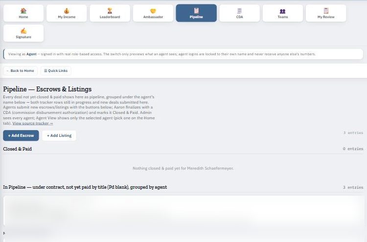 Pipeline in Agent View with the + Add buttons. Personal numbers, addresses and private messages are blurred in these training screenshots.